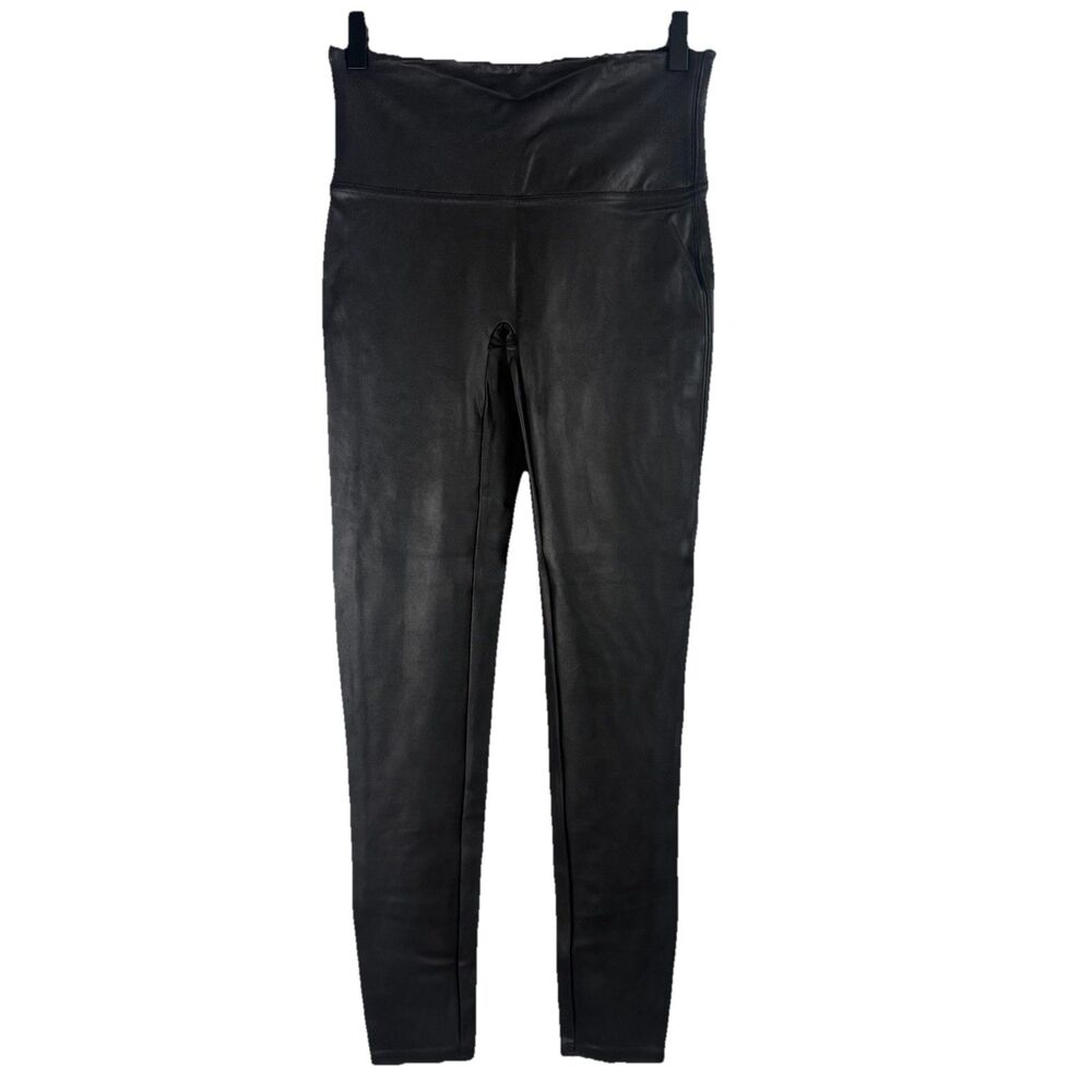 Spanx Black Faux Leather High Rise Ankle Legging